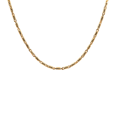 9ct Yellow Gold Diamond Cut Bar Link Necklace - alternate view