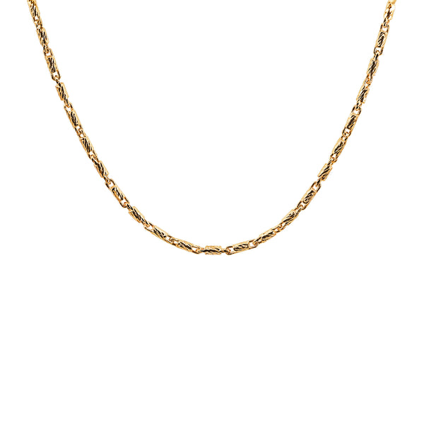 9ct Yellow Gold Diamond Cut Bar Link Necklace - alternate view