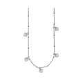 Sterling Silver Ball Chain With Hanging Stationed Heart Charms