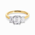 The Kiara | 2.50ct Emerald Cut Lab Grown Diamond Trilogy Engagement Ring