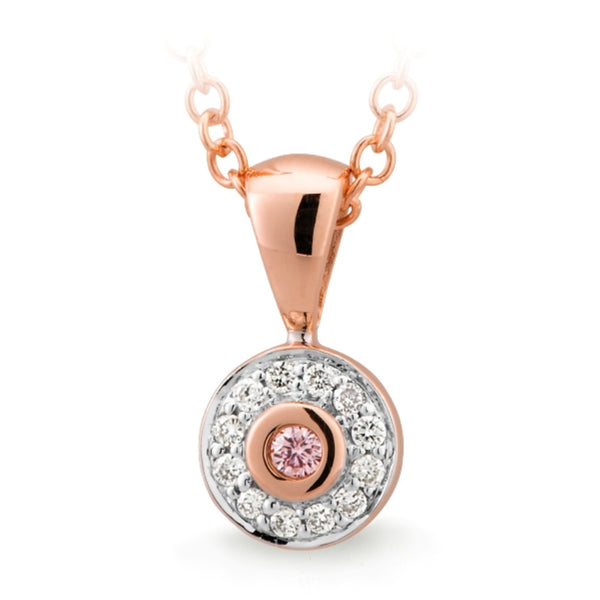 9ct Rose Gold Australian Pink Diamond Cluster Pendant - alternate view