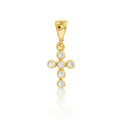 9ct Yellow Gold Mini Cubic Zirconia Set Cross