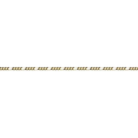 9ct Yellow Gold Diamond Cut Figaro Anklet - alternate view