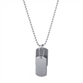 Men's Stainless Steel Brushed Double Dog Tag On Ball Chain