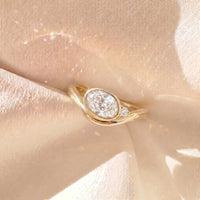 9ct Yellow Gold Oval Lab Grown Diamond Engagement Ring