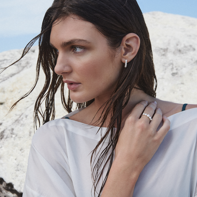 Najo Mermaid Pearl Huggie Earrings - alternate