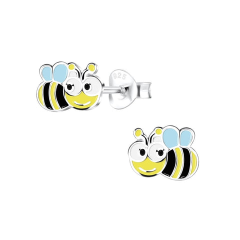 Sterling Silver Enamel Bee Stud Earring - alternate view