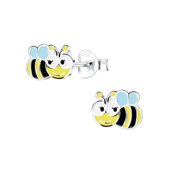 Sterling Silver Enamel Bee Stud Earring - alternate view