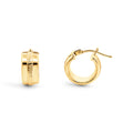 9ct Yellow Gold Engraved Round Hoop Earrings