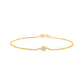 9ct Yellow Gold Round Lab Grown Diamond Bracelet