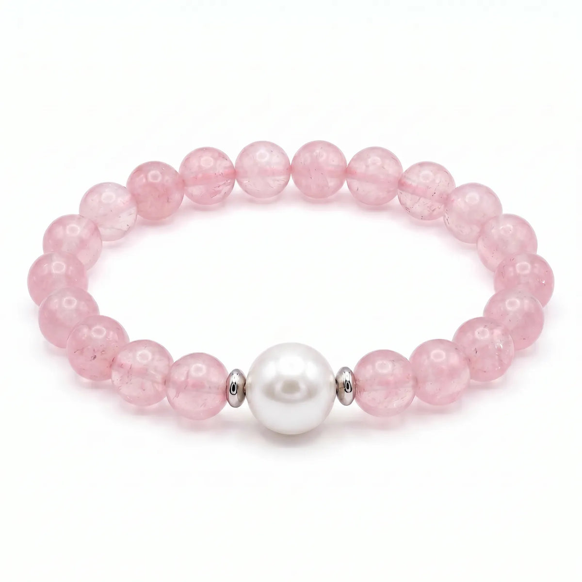 Rose Quartz And Freshwater Pearl Bracelet