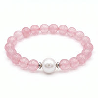 Rose Quartz And Freshwater Pearl Bracelet