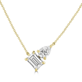 Toi Et Moi | 2.26ct Lab Grown Pear And Emerald Cut Necklace
