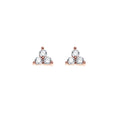 Rose Gold Plated Triangular Cubic Zirconia Stud Earrings