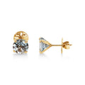 9ct Yellow Gold Green Amethyst Stud Earrings