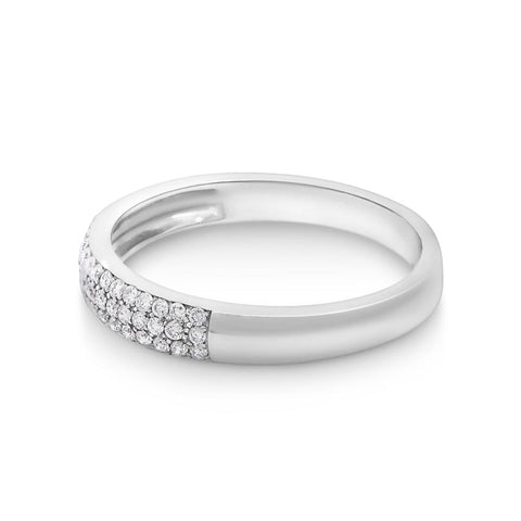 9ct White Gold Diamond Set Wedding Ring - alternate view