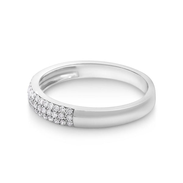 9ct White Gold Diamond Set Wedding Ring - alternate view