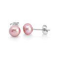 Sterling Silver Pink Freshwater Pearl 7mm Studs