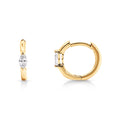 9ct Yellow Gold Marquise Lab Grown Diamond Set Huggie Earrings