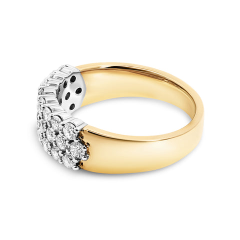 18ct Two Tone Multi Lab Grown Diamond Wide Band Ring - alternate view