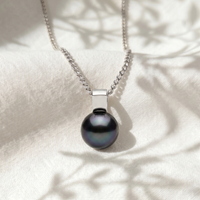 9ct White Gold Black Tahitian Pearl Pendant