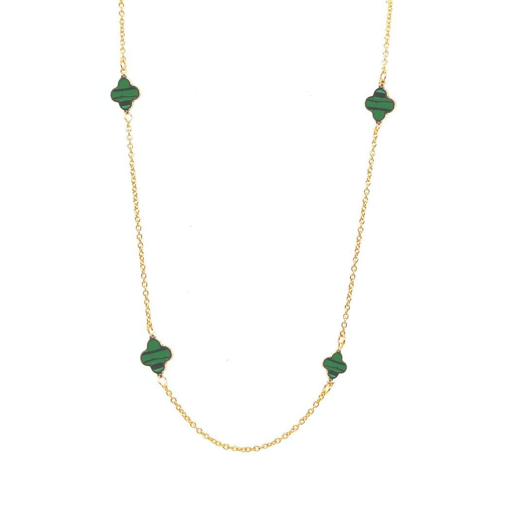 Van-Cleef-&-Arpels-1P-Malachite-Necklace-K18YG-Yellow-Gold – Stclaircomo  luxury Store