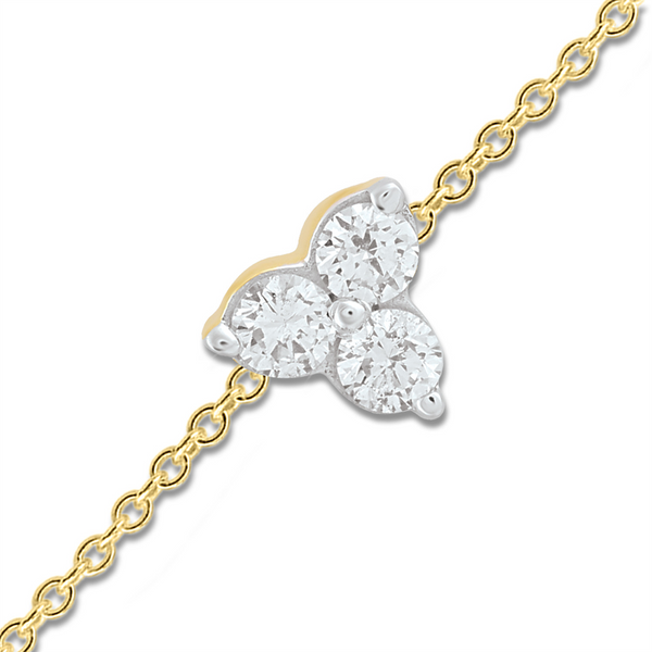 9ct Yellow Gold Delicate Diamond Trio Bracelet - alternate view