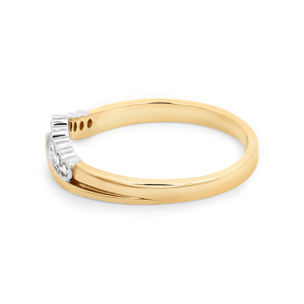 9ct Yellow Gold V Design Diamond Set Wedding Ring - alternate view