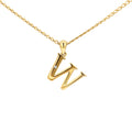 9ct Yellow Gold Diamond Set Block Initial Letter W