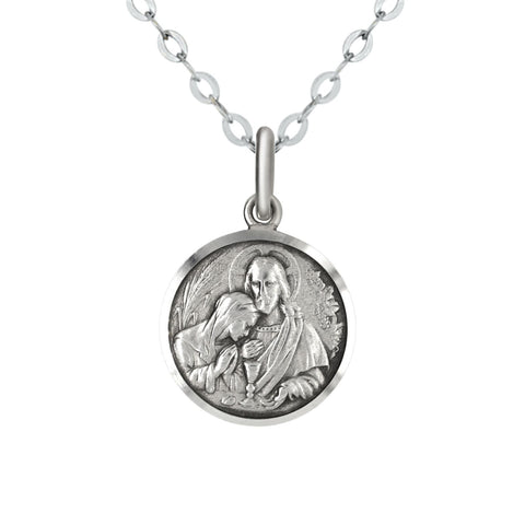 Sterling Silver Oxidised First Communion Medal - alternate view