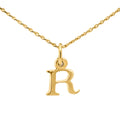 9ct Yellow Gold Block Initial Letter R