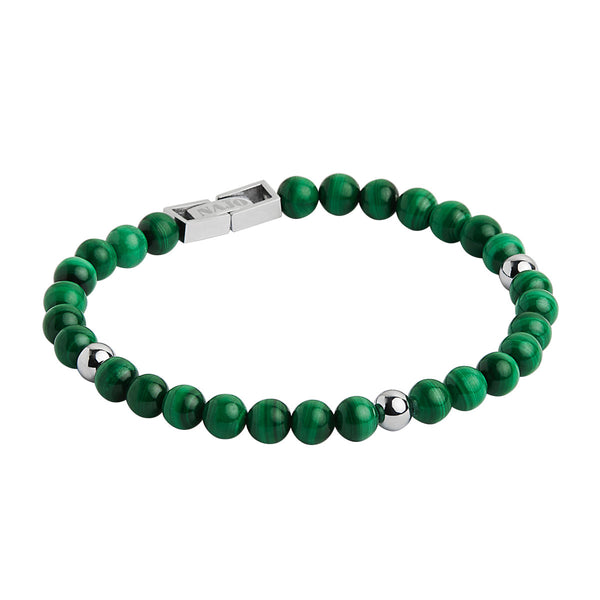 Najo Atlas Men's 6mm Beaded Malachite Bracelet - alternate view