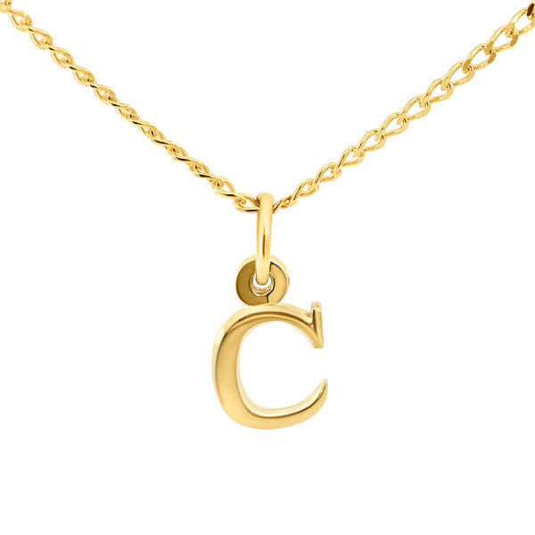 9ct Yellow Gold Block Initial Letter C - alternate view