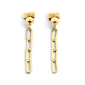 9ct Yellow Gold Paperclip Drop Stud Earrings