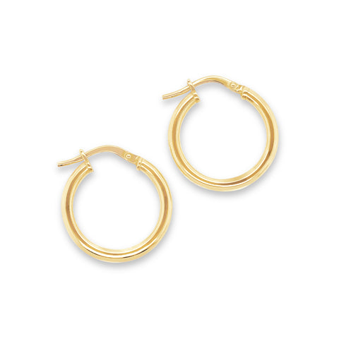 9ct Yellow Gold Silver Filled Round Hoops - alternate view