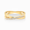 0.12ct Round Lab Grown Diamond Crossover Ring