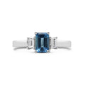 18ct White Gold Aquamarine & Diamond Ring