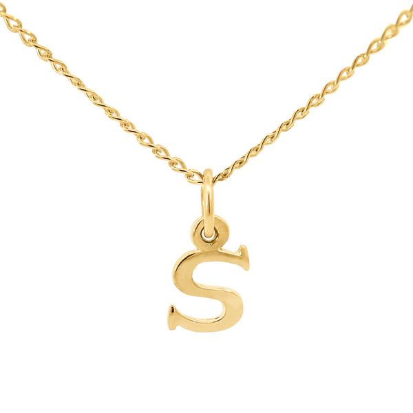 9ct Yellow Gold Block Initial Letter S - alternate view