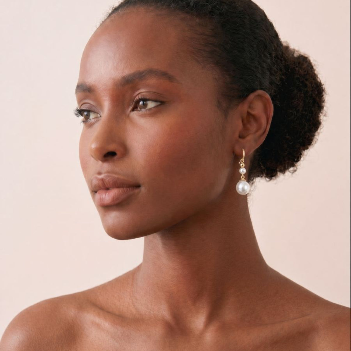 9ct Yellow Gold Double Freshwater Pearl Drop Earrings
