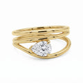 9ct Yellow Gold Pear Lab Grown Diamond Ring
