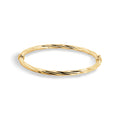 9ct Yellow Gold Oval Hinged Twist Bangle
