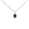 9ct White Gold Oval Sapphire Pendant