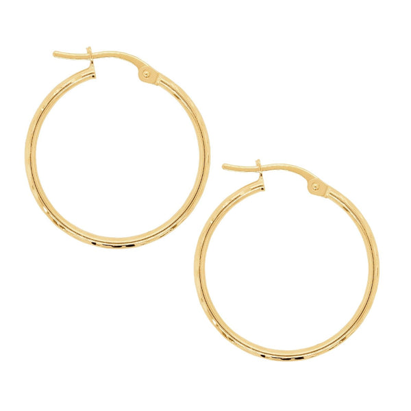 9ct Yellow Gold Diamond Cut Hoops - alternate view