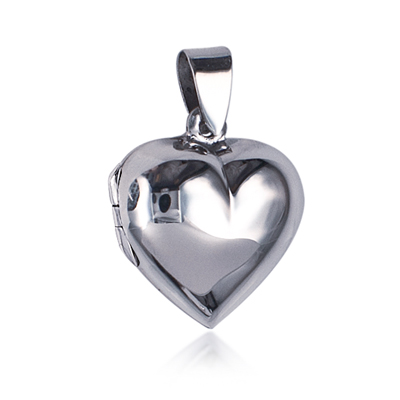 Sterling Silver 17Mm Plain Puff Heart Locket. - alternate view