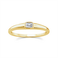 9ct Yellow Gold Emerald Cut Lab Grown Diamond Dress Ring