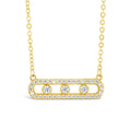 9ct Yellow Gold Open Oval Cubic Zirconia Necklace