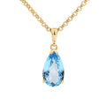 9ct Yellow Gold Blue Topaz Pendant