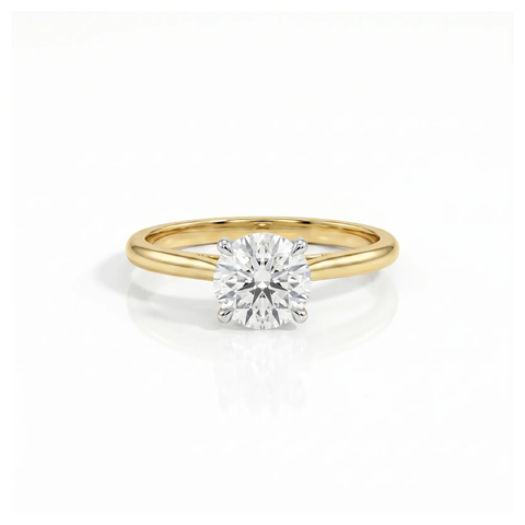 1.05ct Round Lab Grown Diamond Engagement Ring With Hidden Halo