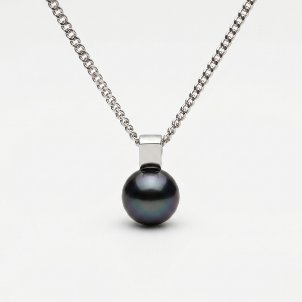 9ct White Gold Black Tahitian Pearl Pendant