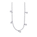 Sterling Silver Diamond Cut Cable Chain With Stationed Disc Charms